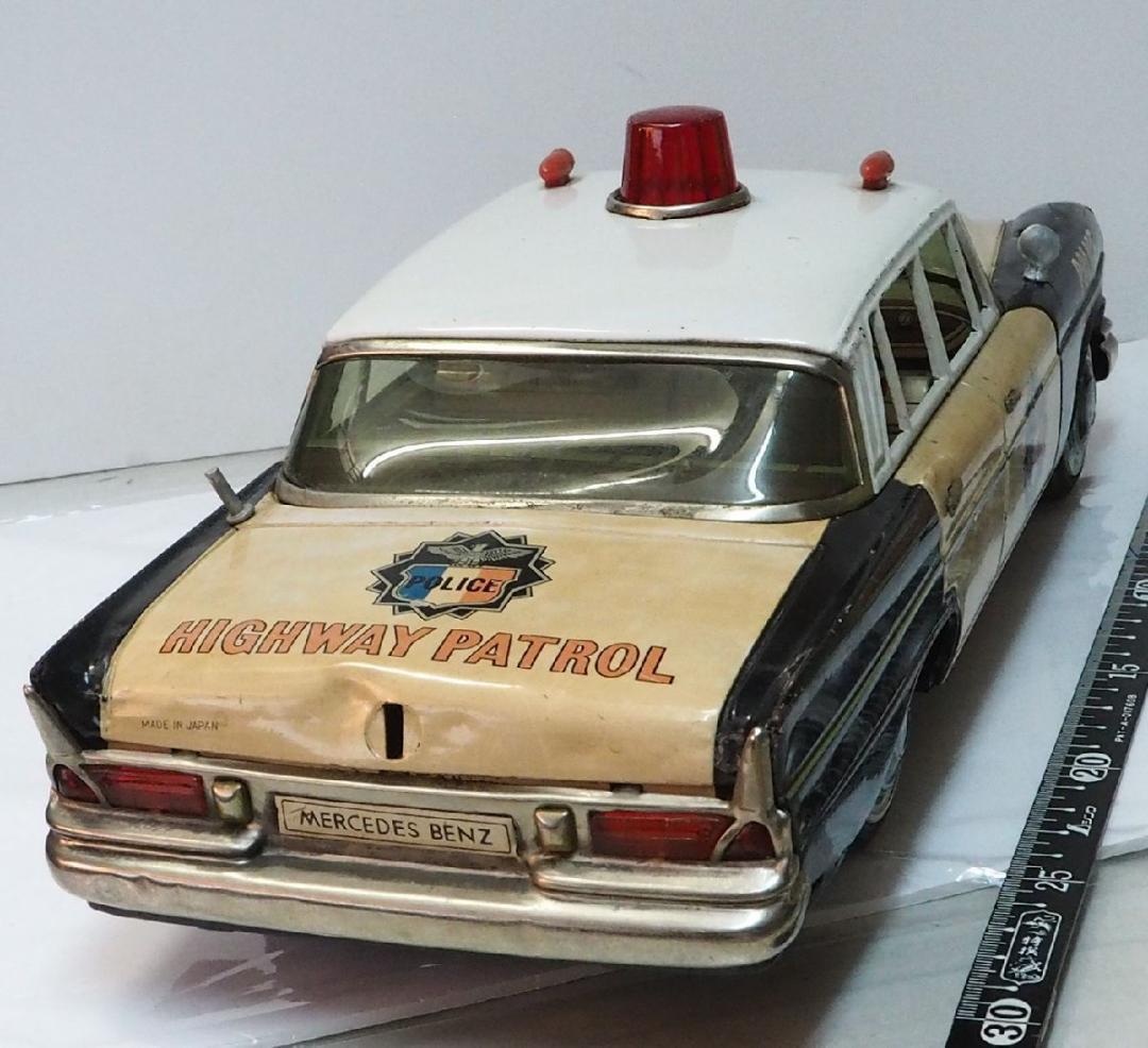 野村【 メルセデス ベンツ220S ポリスカー ホイル欠】ブリキTIN 動作不良