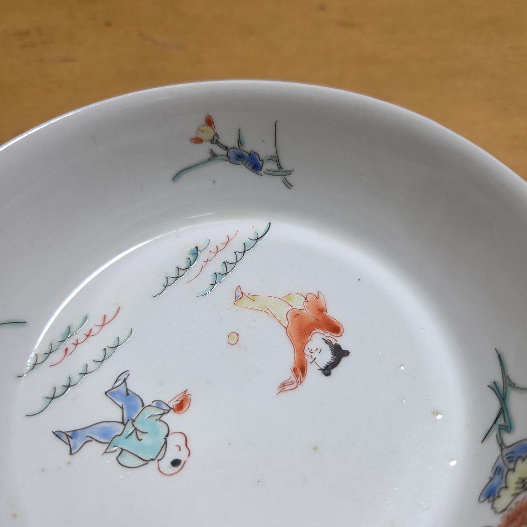 江戸中期　色絵柿右衛門唐子花図鉢（向付け）