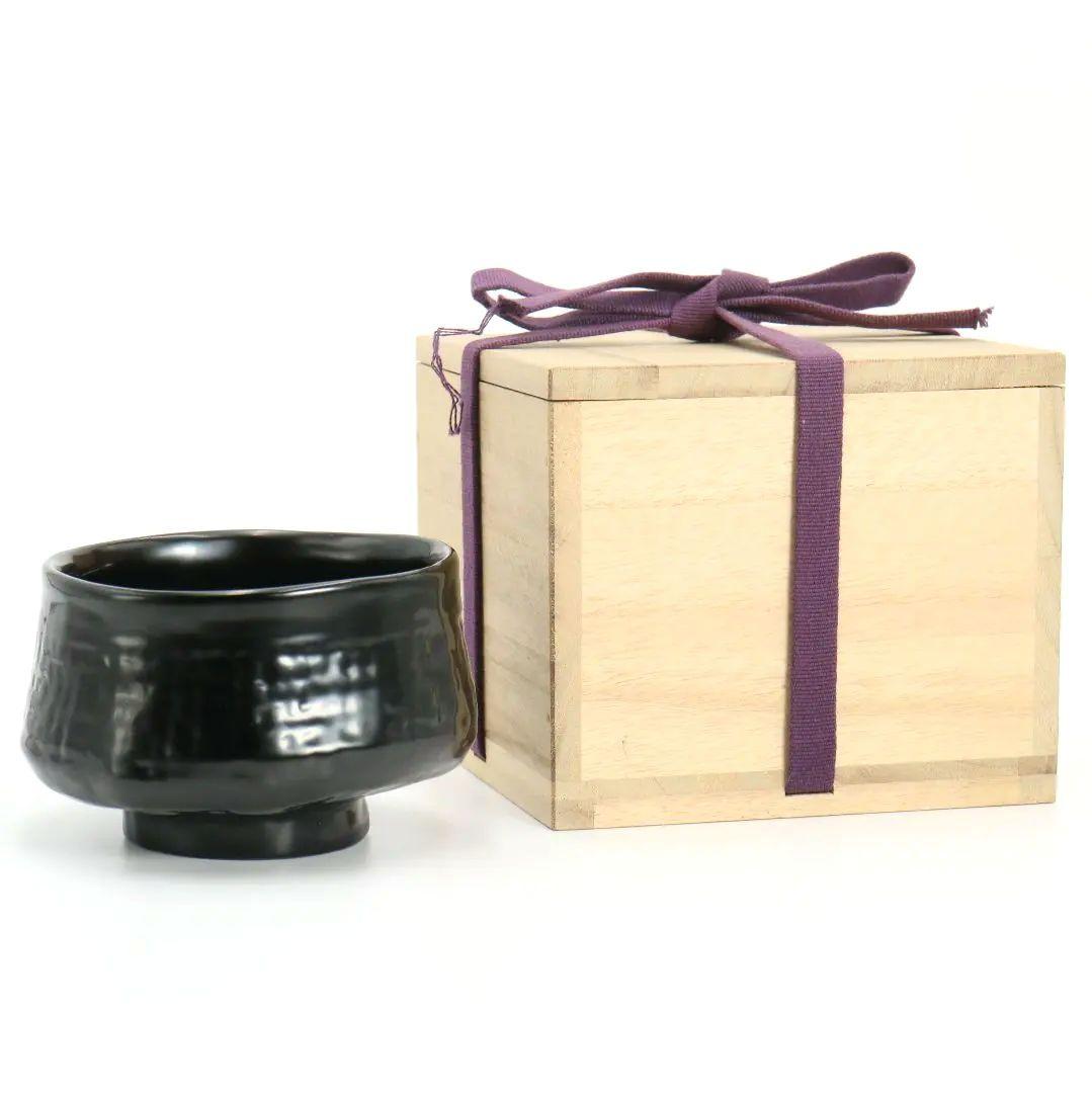 小坂公一作 乾漆茶碗 共箱 茶道具　OQ140　1F20