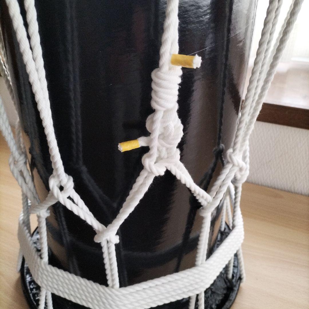 「ミズキ様ご依頼商品」担ぎ太鼓　　和太鼓 　天然皮革　ストラップ付き　中古品⑨