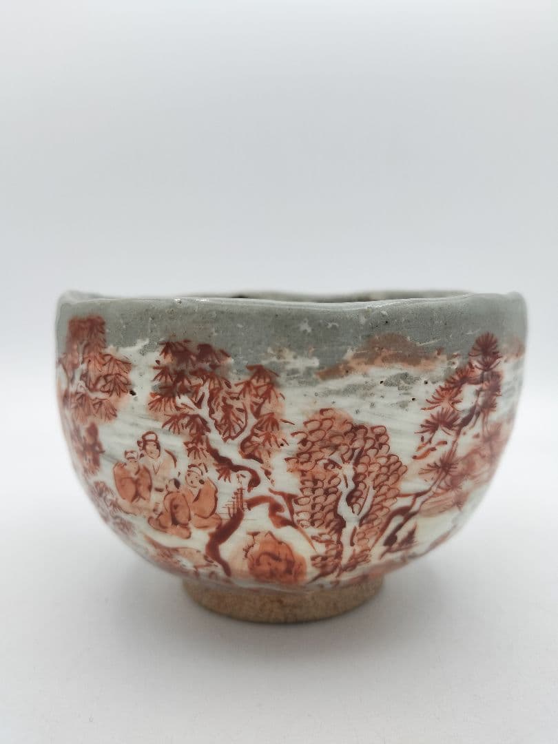 b942【新品・未使用】茶碗 乾山 山水 寺尾陶象 木箱 茶道具