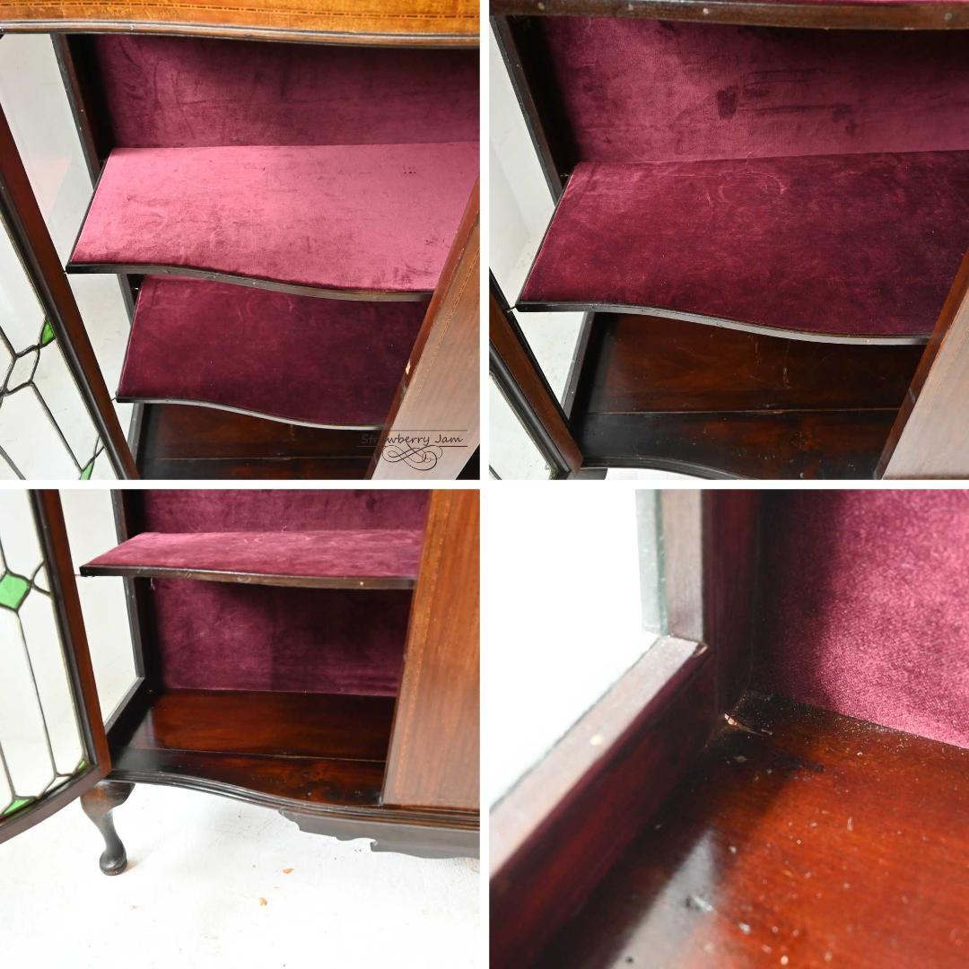 L3103-85 英国アンティーク ガラスキャビネット 食器棚 マホガニー