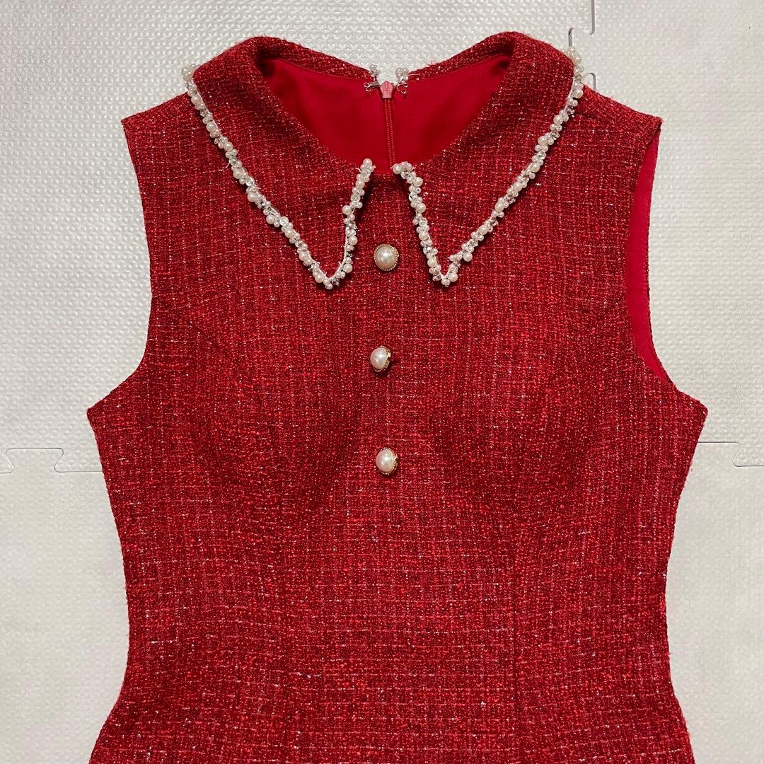 JEWELS ジュエルズ キャバクラ ドレス プリーツ ツイード ボタン