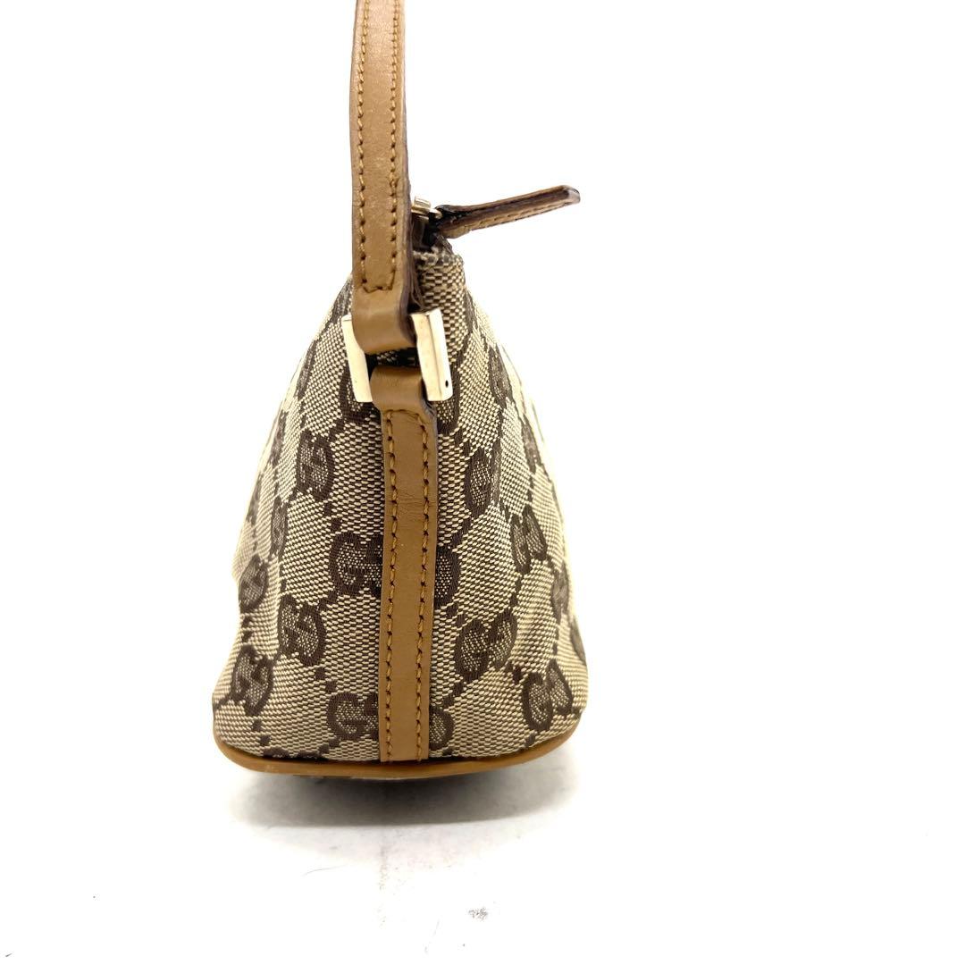 【極美品】グッチ GG ハンドバッグ アクセサリーポーチ キャンバス レザー