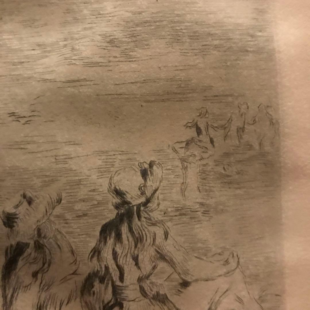 【エッチング作品】ルノアール風サイン入り（模写？／鑑定推奨）額付き