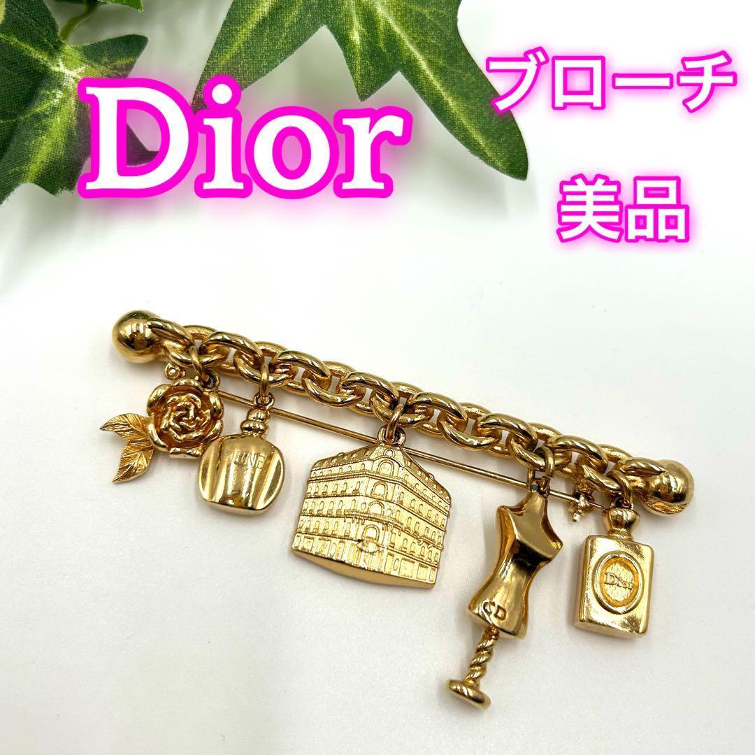 【美品】Christian Dior クリスチャンディオール　ブローチ　ゴールド
