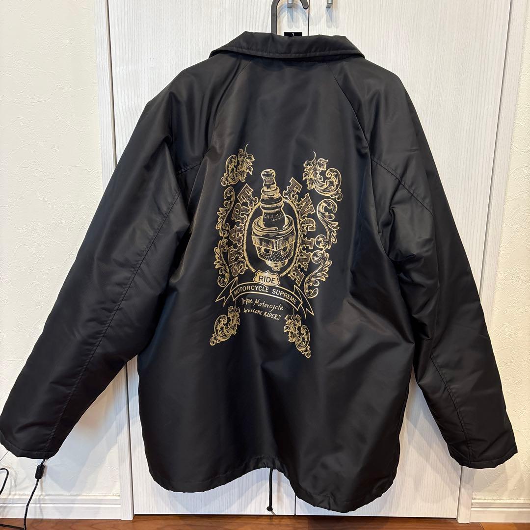 ブルゾンブラックジャンパー、中綿ジャケット、ナイロンジャケット　バイクアウター