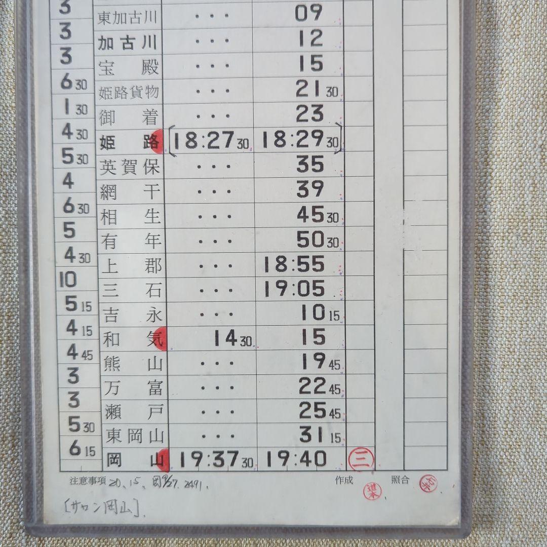 ゆうゆうサロン岡山号スタフ運転士時刻表