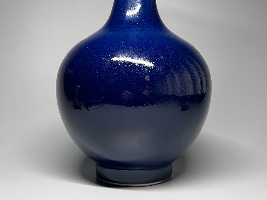 中国古美術　古磁　霽藍釉　琉璃釉　珍品旧蔵　古賞物　大清康熙年製　美品