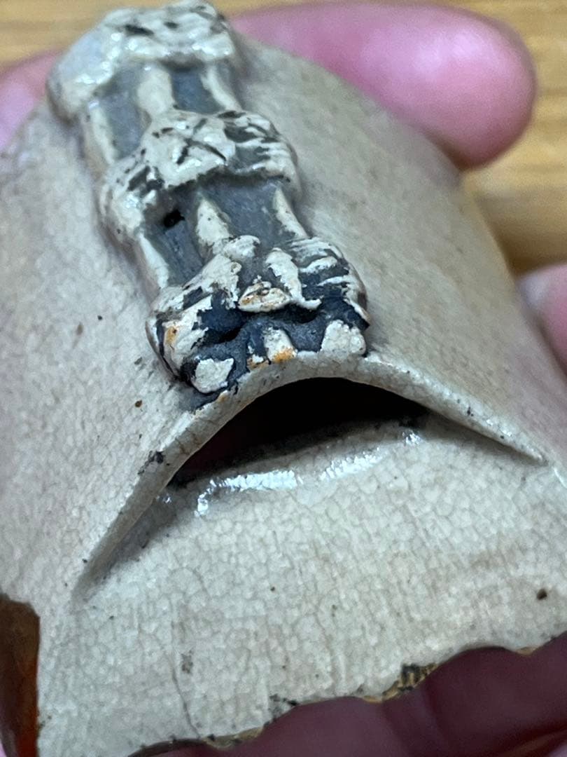 時代物　骨董品　古志野香合　 茶道具