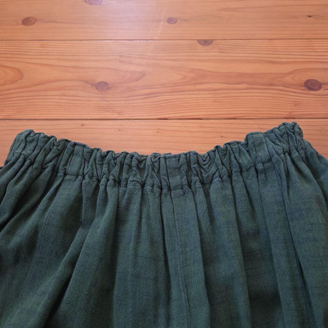 【美品】ヤンマ産業 会津木綿 キュロット グリーン ガウチョパンツ