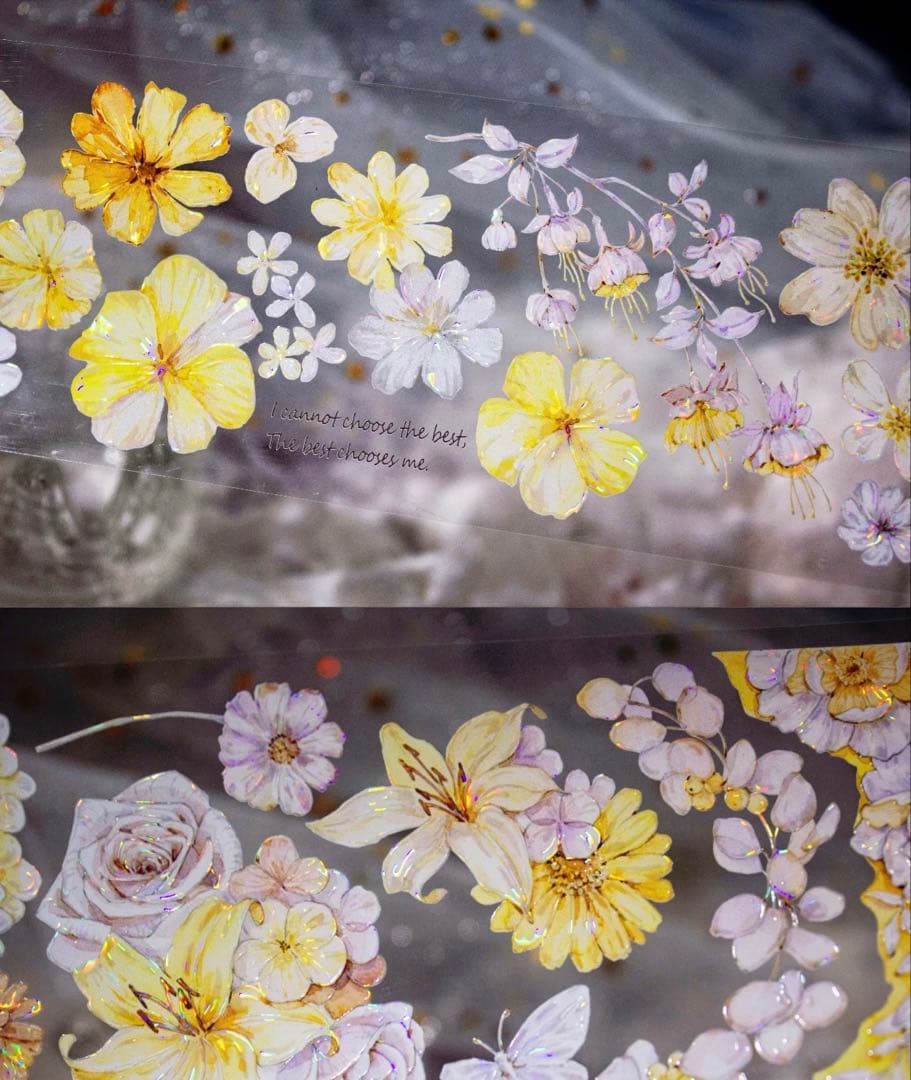 海外マスキングテープ巻売り 小花黄 フラワー 人物マスキングテープ