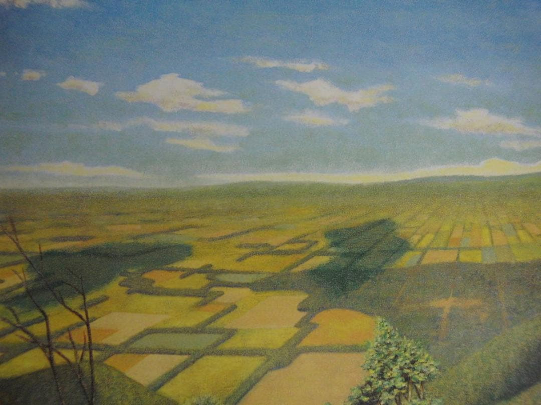 高橋新二、【十勝遠望】、希少な額装用画集より、新品額装付、状態良好