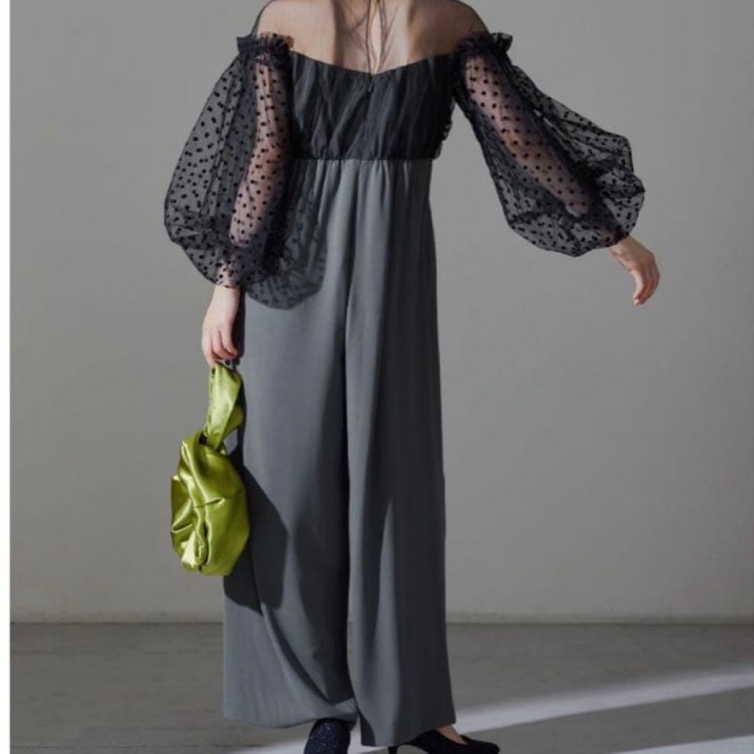 ANDRESDフロッキードットパンツドレス