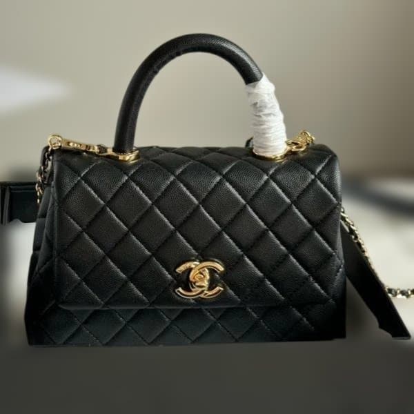 coco handle 金 ブラック ショルダーバッグ