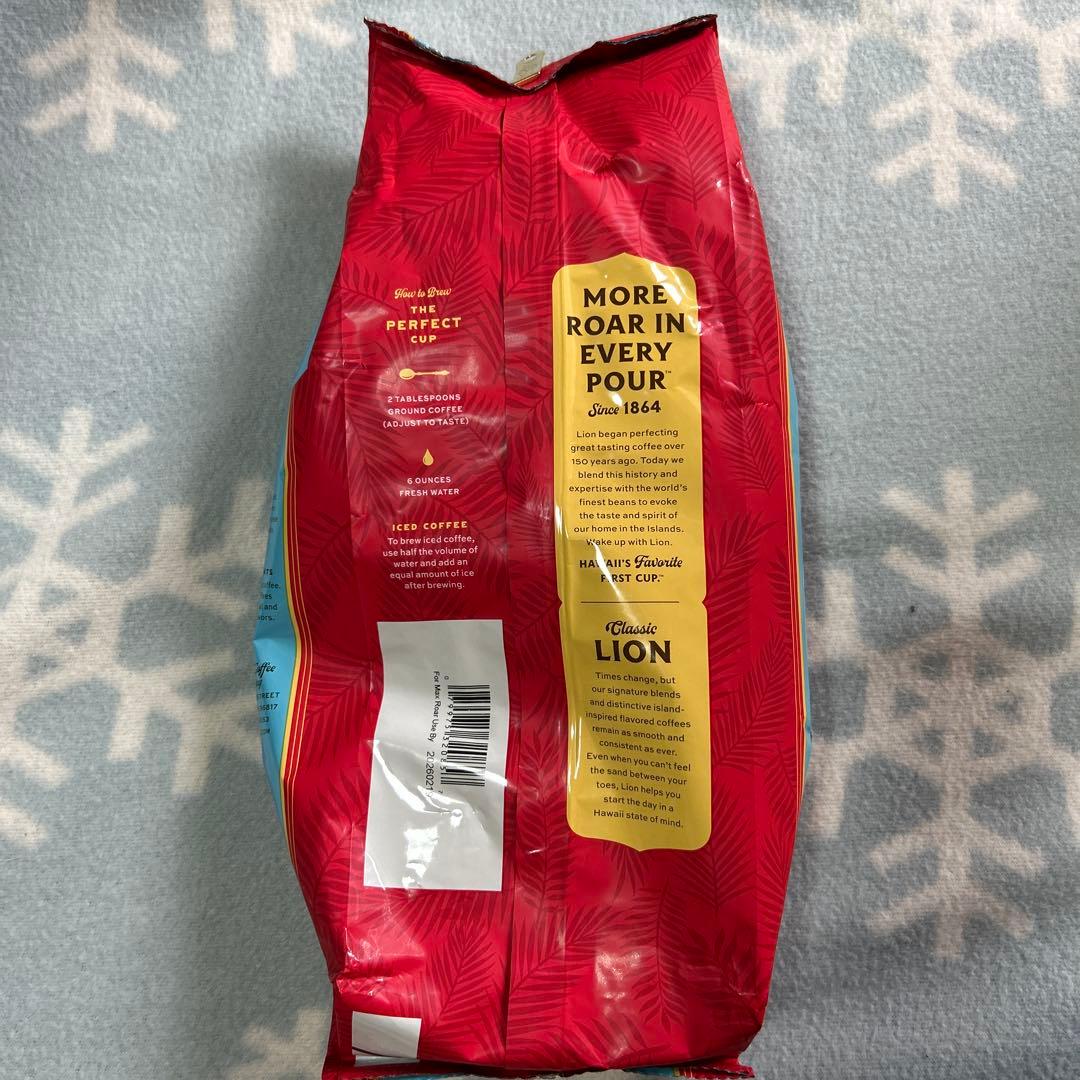 ハワイ　ライオンコーヒー全豆　バニラマカダミアフレーバー　大容量　680g