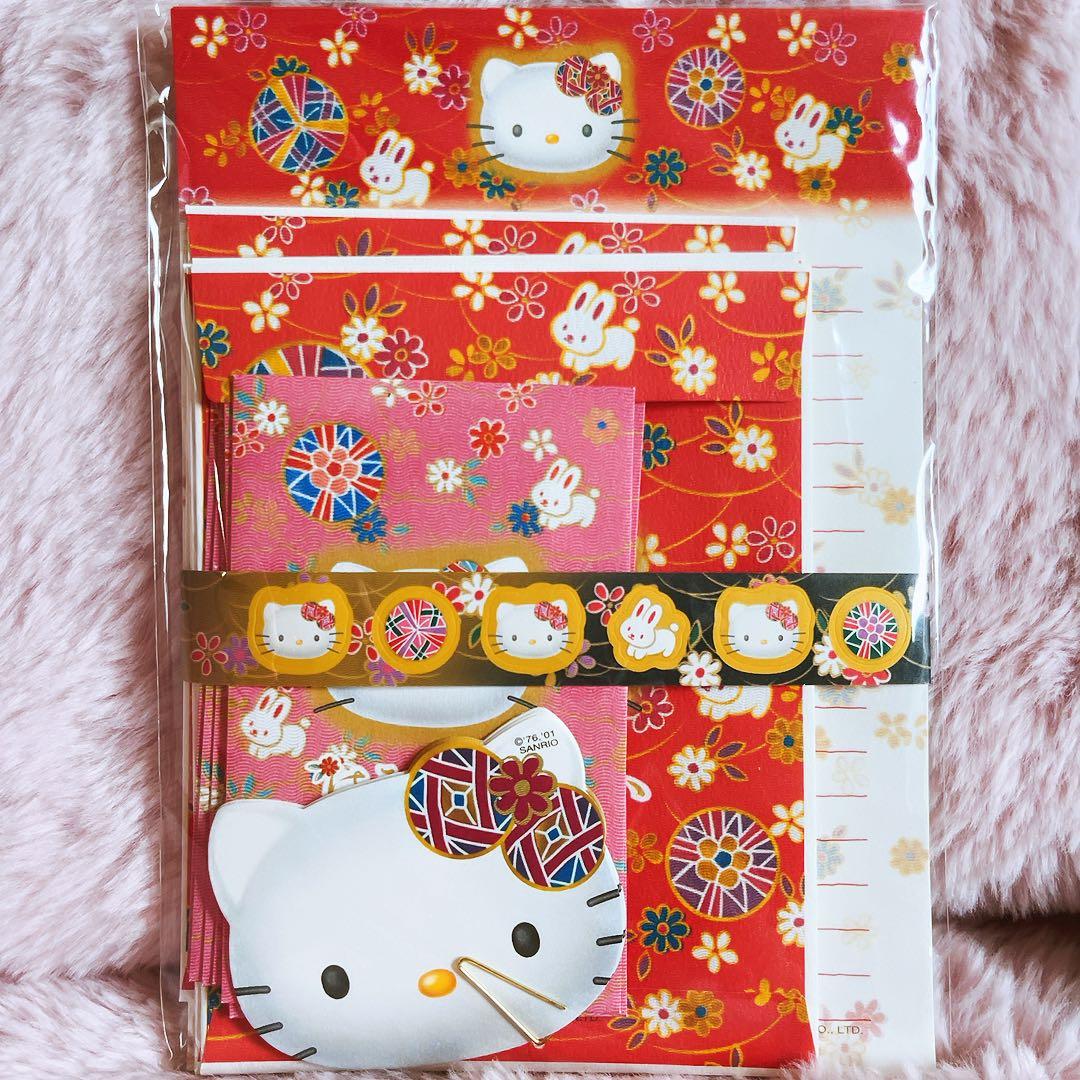 希少レア　ハローキティ　USA 和柄　レターセット　メモ　ノート　2000