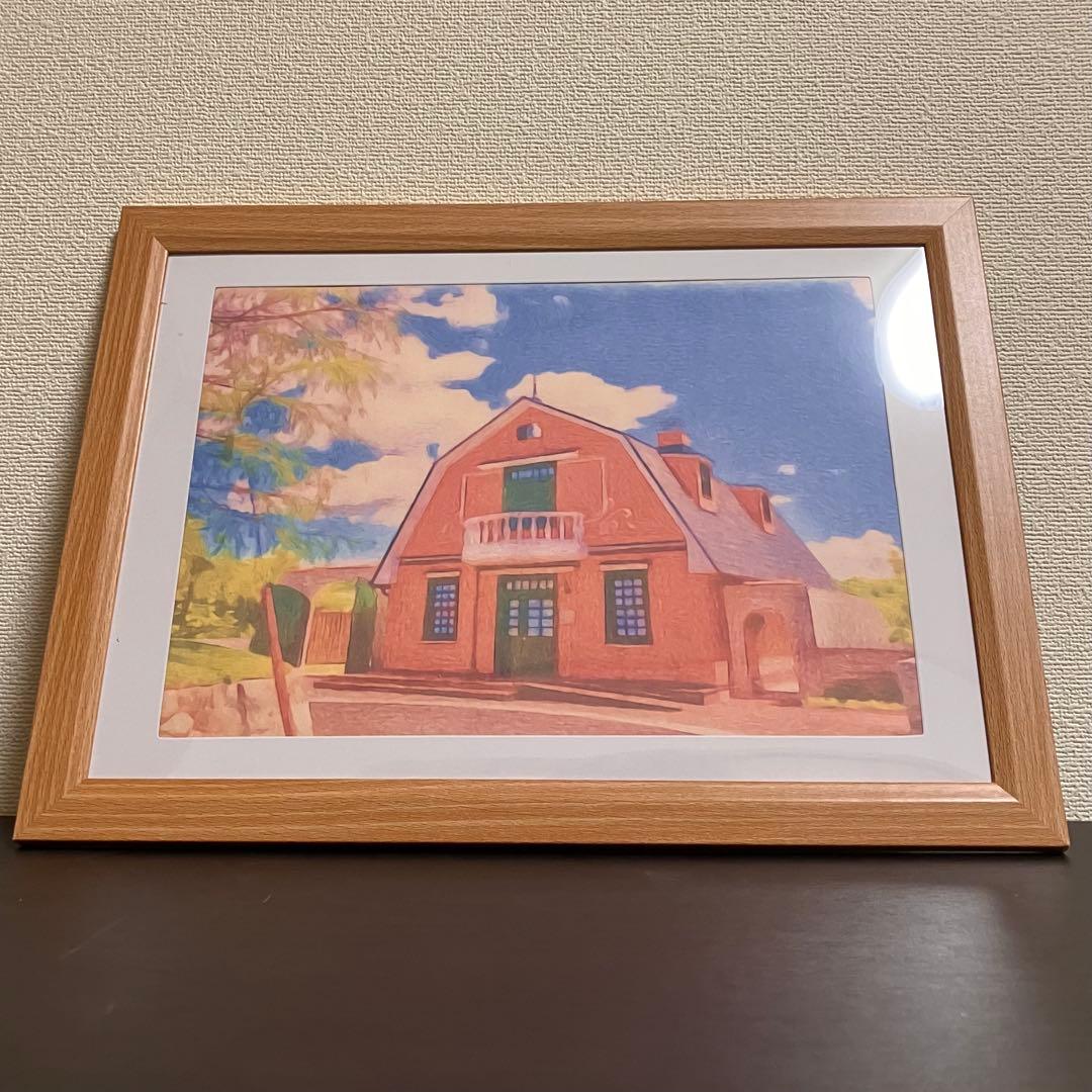 ジブリアート⑥ 千と千尋の神隠しより「海の見える駅」32.7㎝×24.0㎝額装品