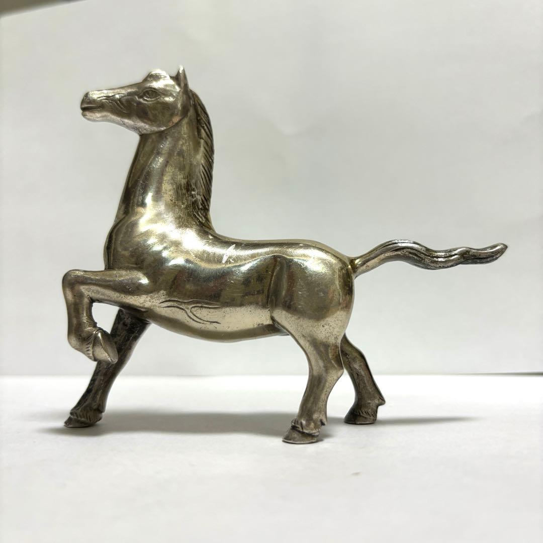 銀製　馬　置物　宏作　在銘　シルバーオブジェ 金属工芸