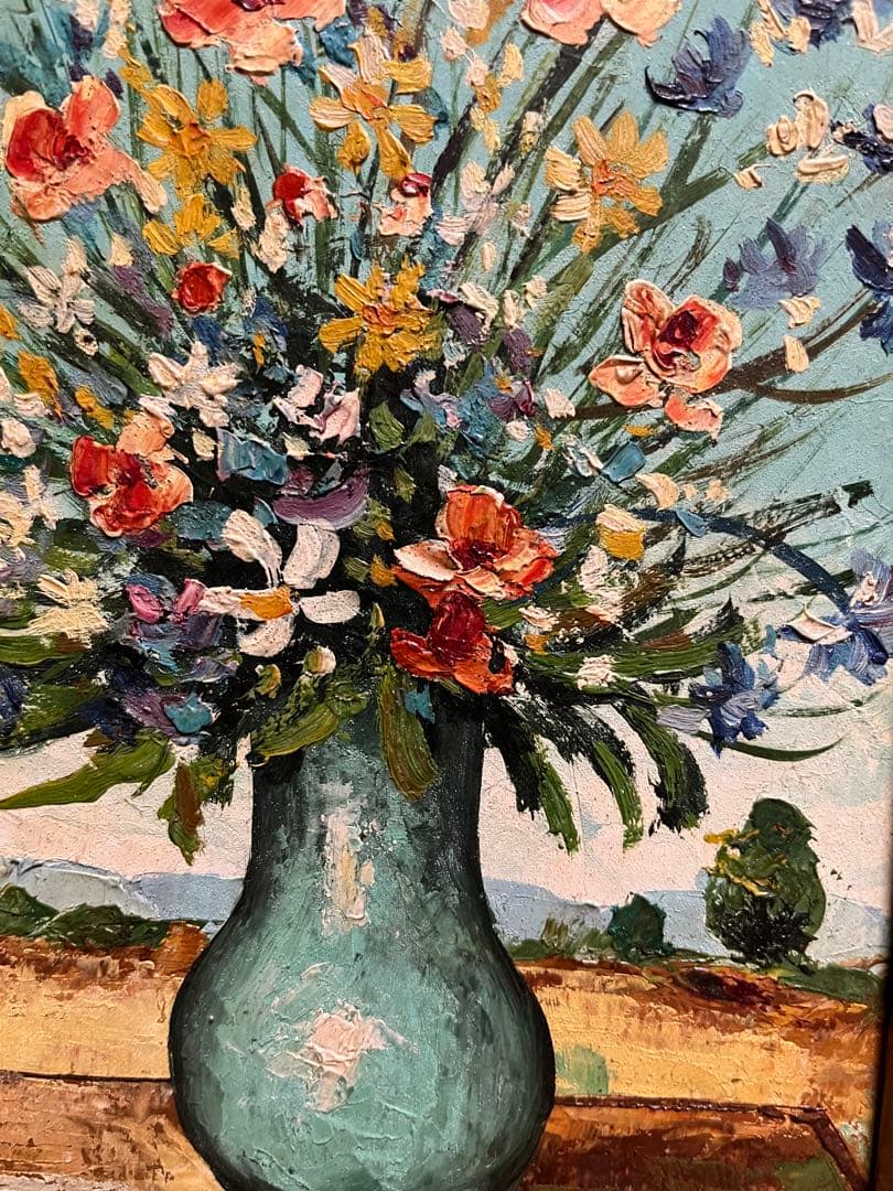 油絵　花　肉筆