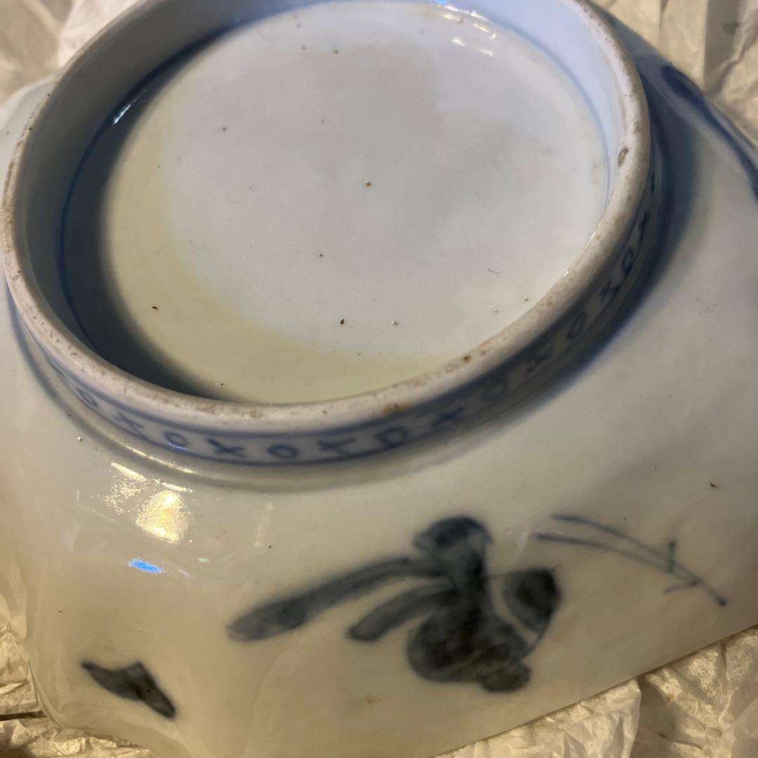 アンティーク 古伊万里 色絵鶴亀文菱形皿 文化-文政 江戸期 鑑定書付き