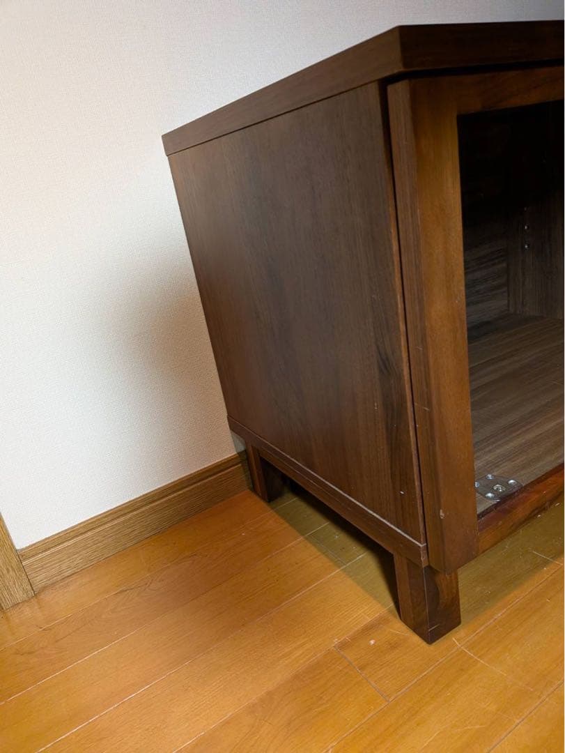 ■送料込■無印 木製 テレビボード AVラック テレビ台 ウォールナット 引出し