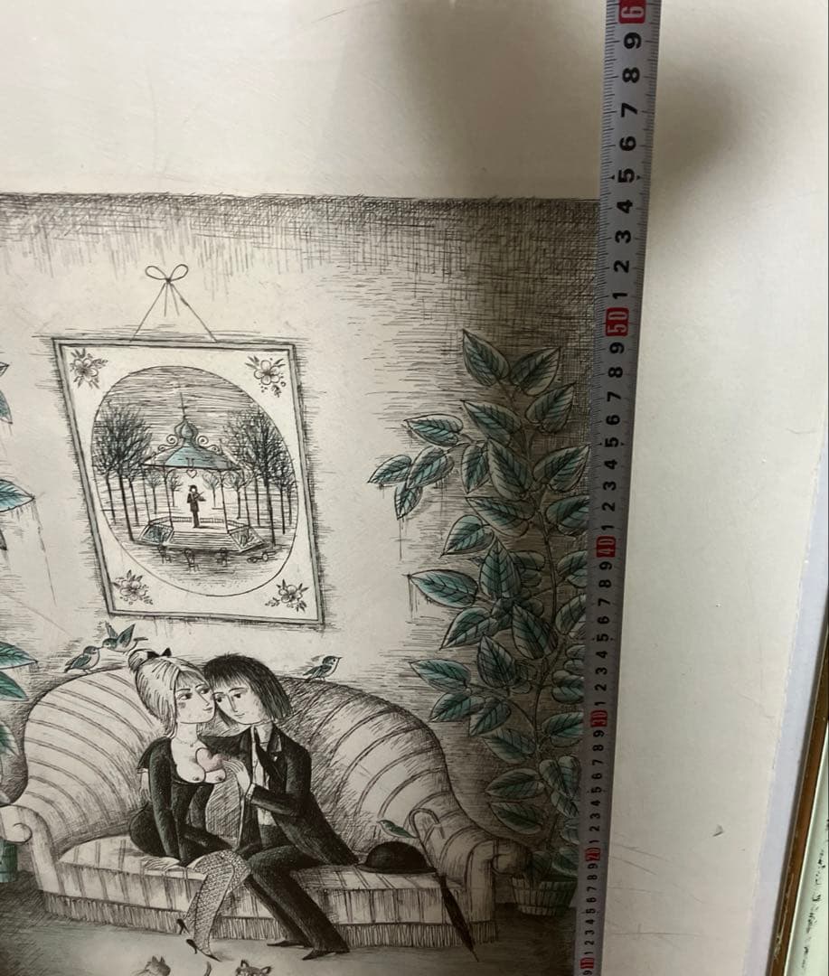 レイモンペイネ　ハートのプレゼント　特大サイズリトグラフ　サインあり