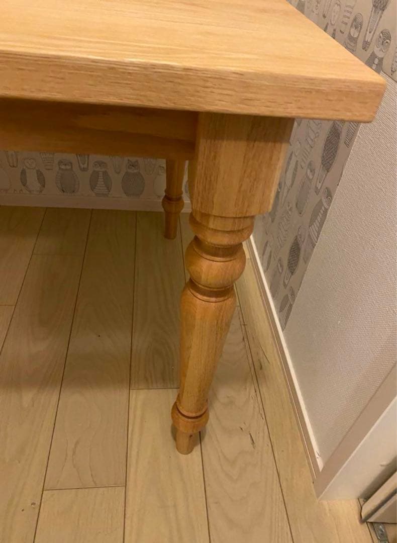 アイスブルー　コンランショップ オーク無垢材テーブル
