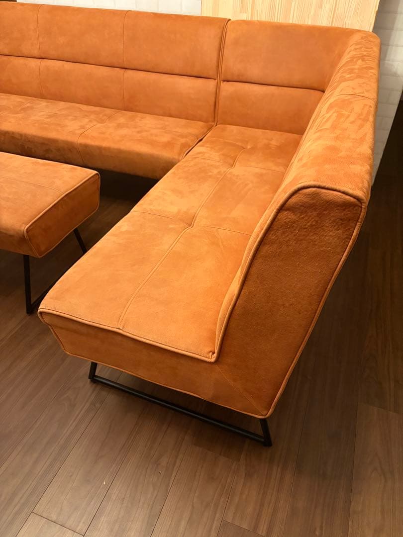 極美品❗️マルクトRELAXFORM コーナーヴィンテージ風　ベンチ L字ソファ