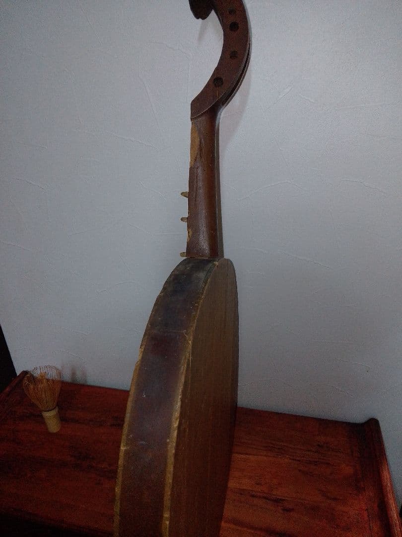 骨董 中国 古楽器 月琴 唐木棹 中国琵琶 時代 弦楽器