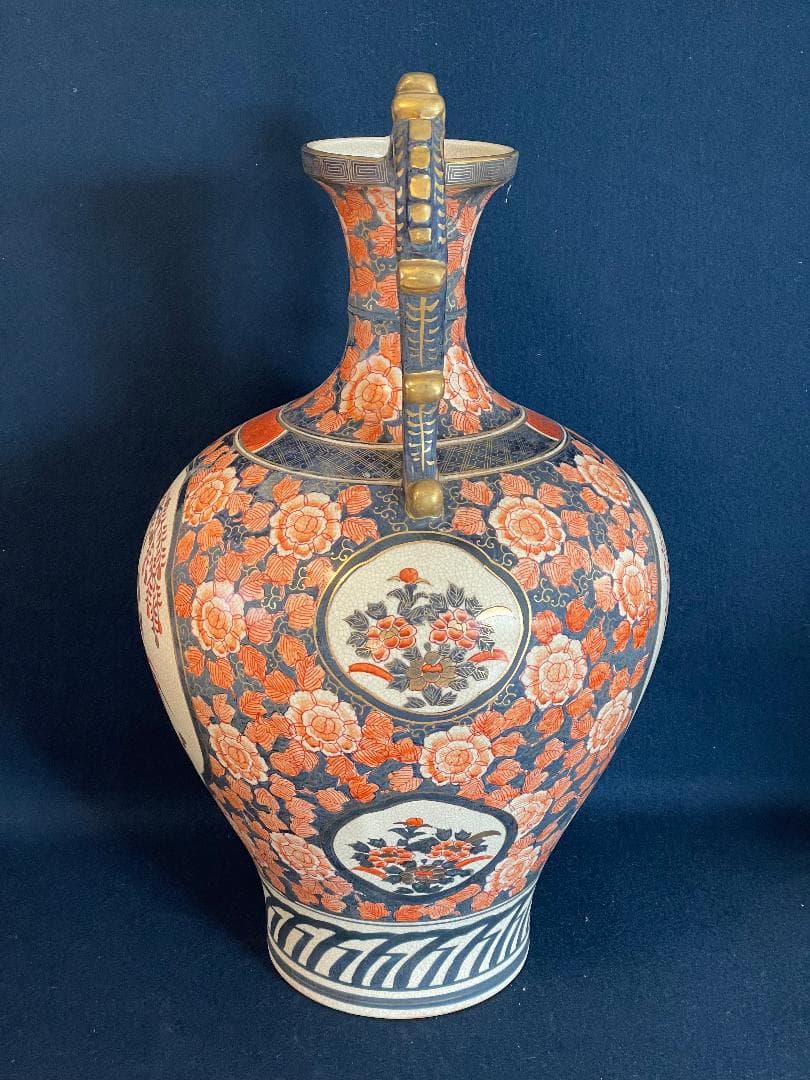 伊万里焼双龍耳大花瓶　高さ約61㎝