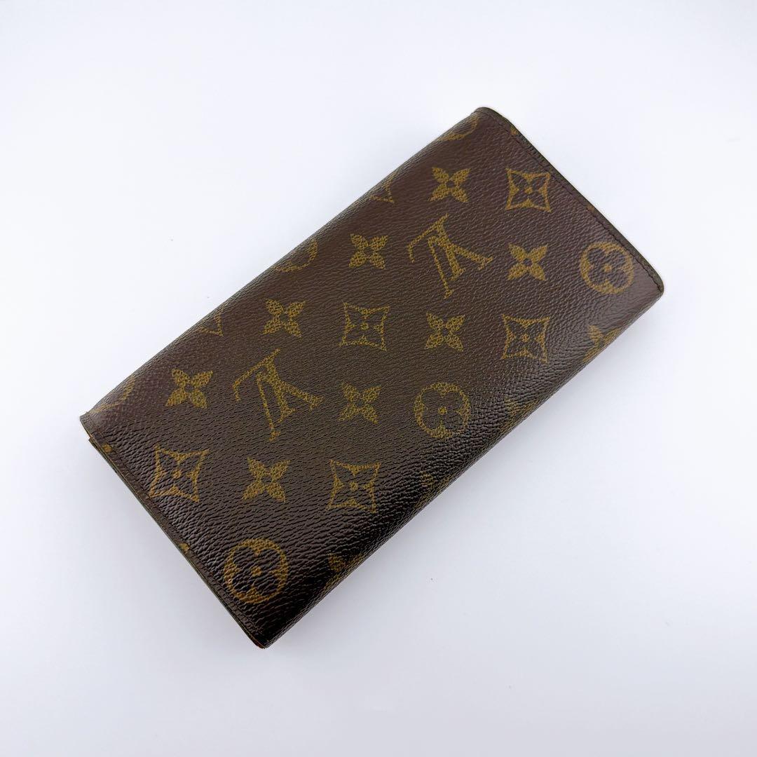 【美品】ルイヴィトン モノグラム ポルトフォイユサラ 二つ折り財布 ブラウン