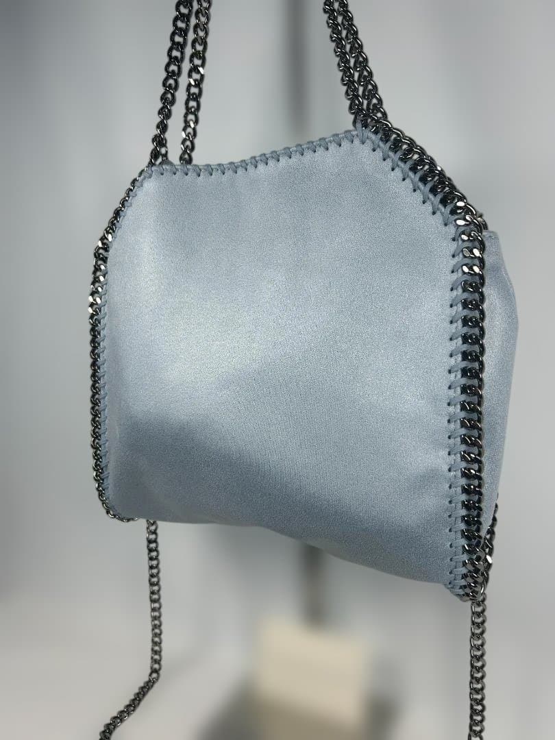 【美品】ステラマッカートニー ファラベラミニ バッグ ライトブルー シルバー
