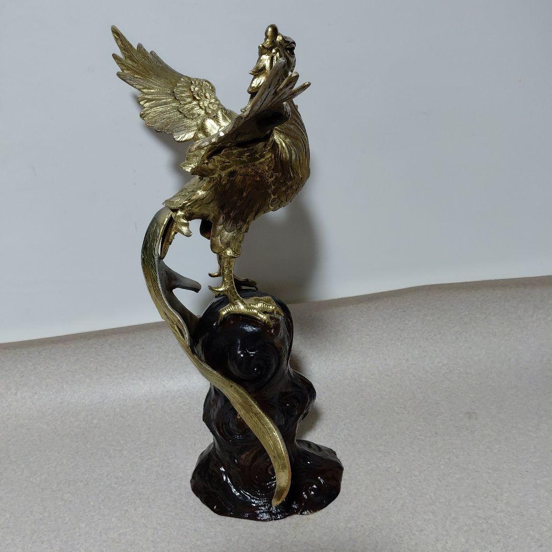 鳳凰の置物　金属製　縁起物　美術品　骨董品