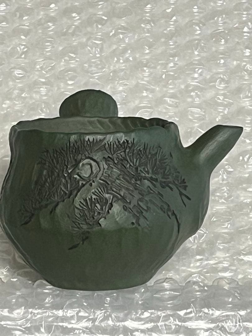 急須　緑泥　萬古焼　春山