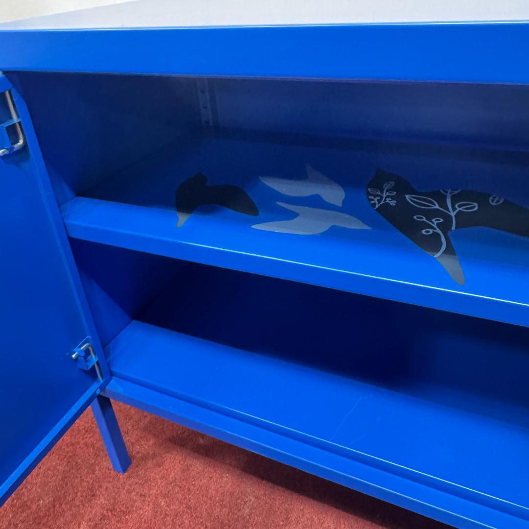 東京23区送料無料　美品イケア　キャビネット　ブルー色　洗浄/除菌済み