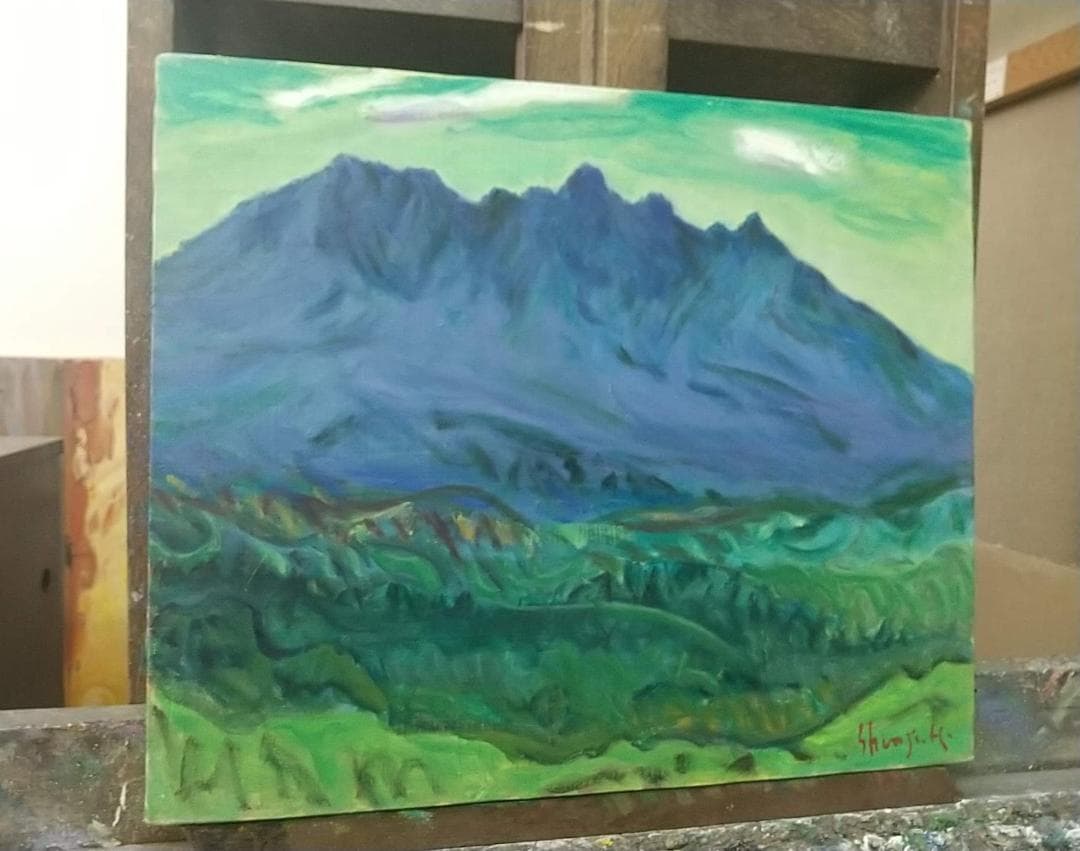絵画 油絵 F8 「根子岳」B 1982