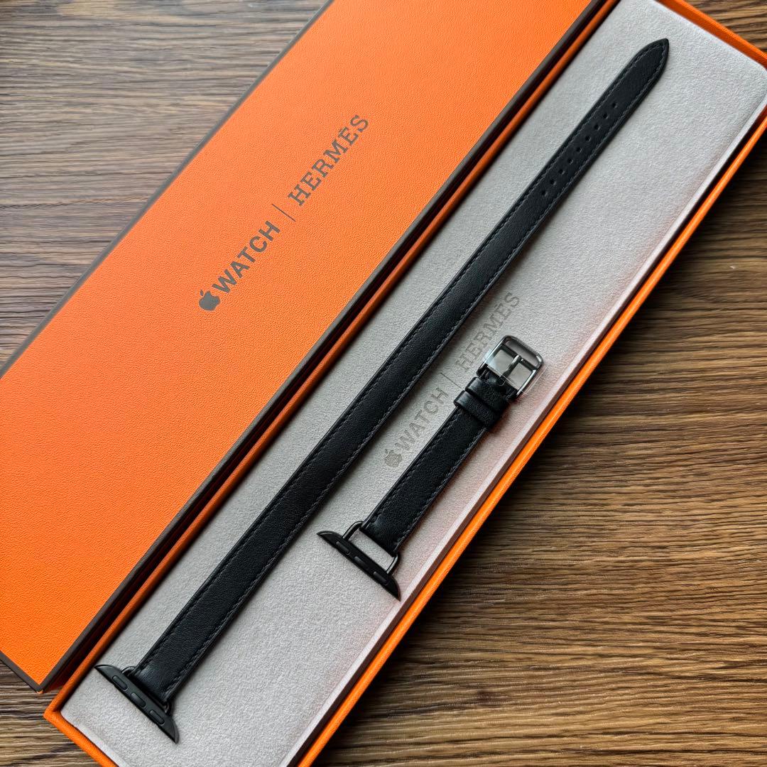 2360 Apple Watch エルメス　ブラック　ドゥブルトゥール　二重