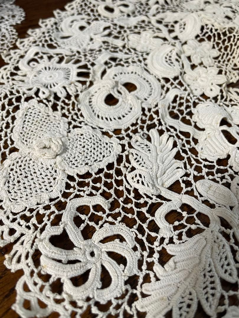 1880年代 フランス アイリッシュクロシェレース つけ襟 ビッグカラー