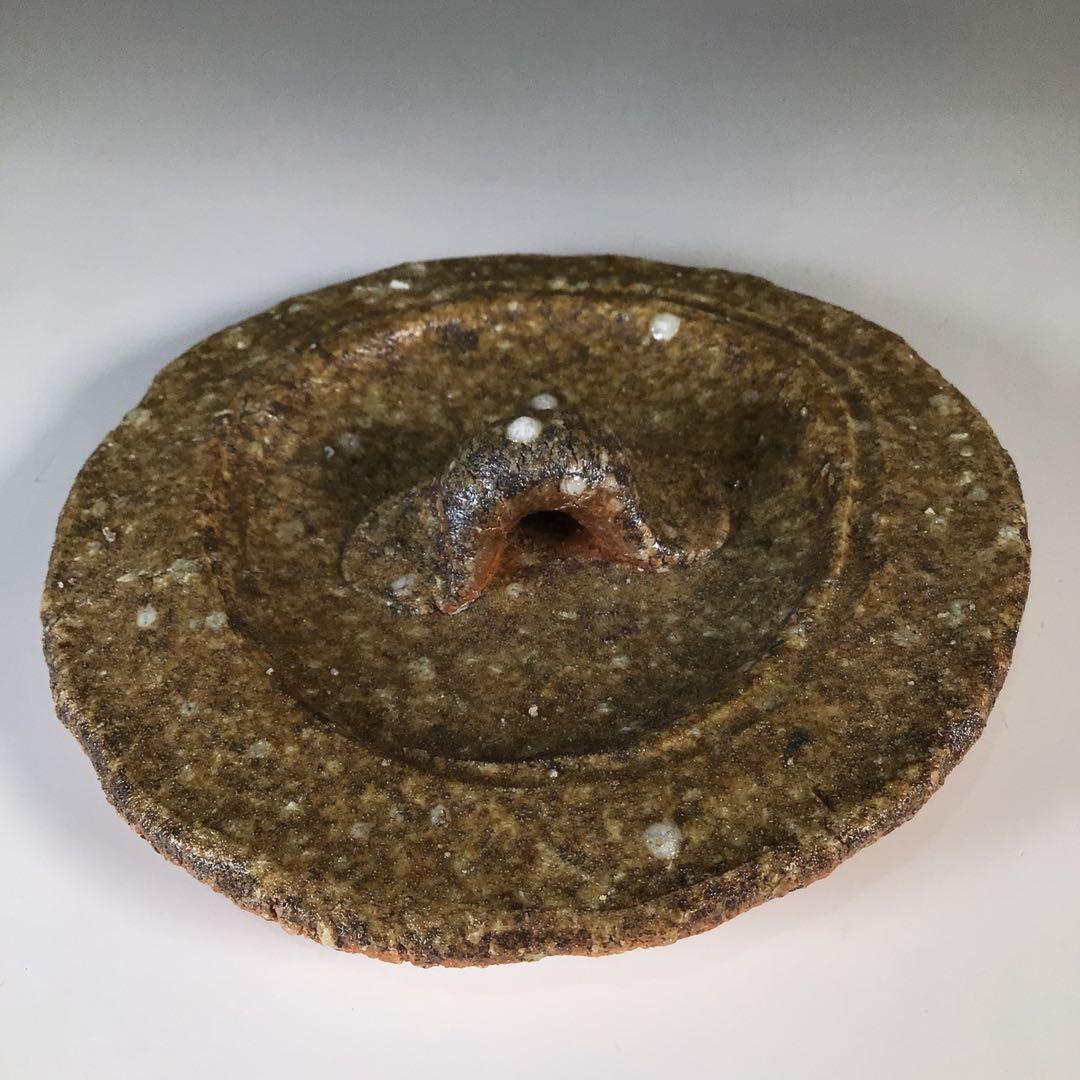 Ｎ６６６　水指　『信楽焼』『普門窯　小川青峰造』『耳付水指』　共箱　茶道具