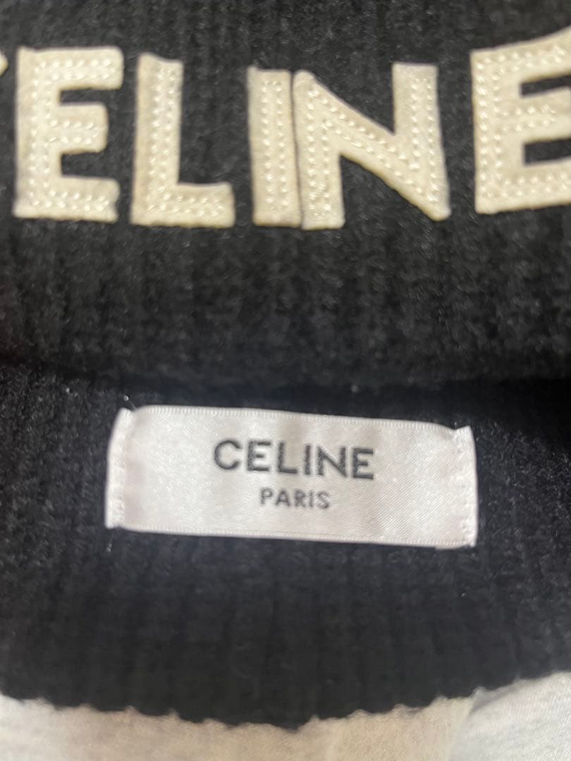 CELINE ブラック ニット帽 ビーニー