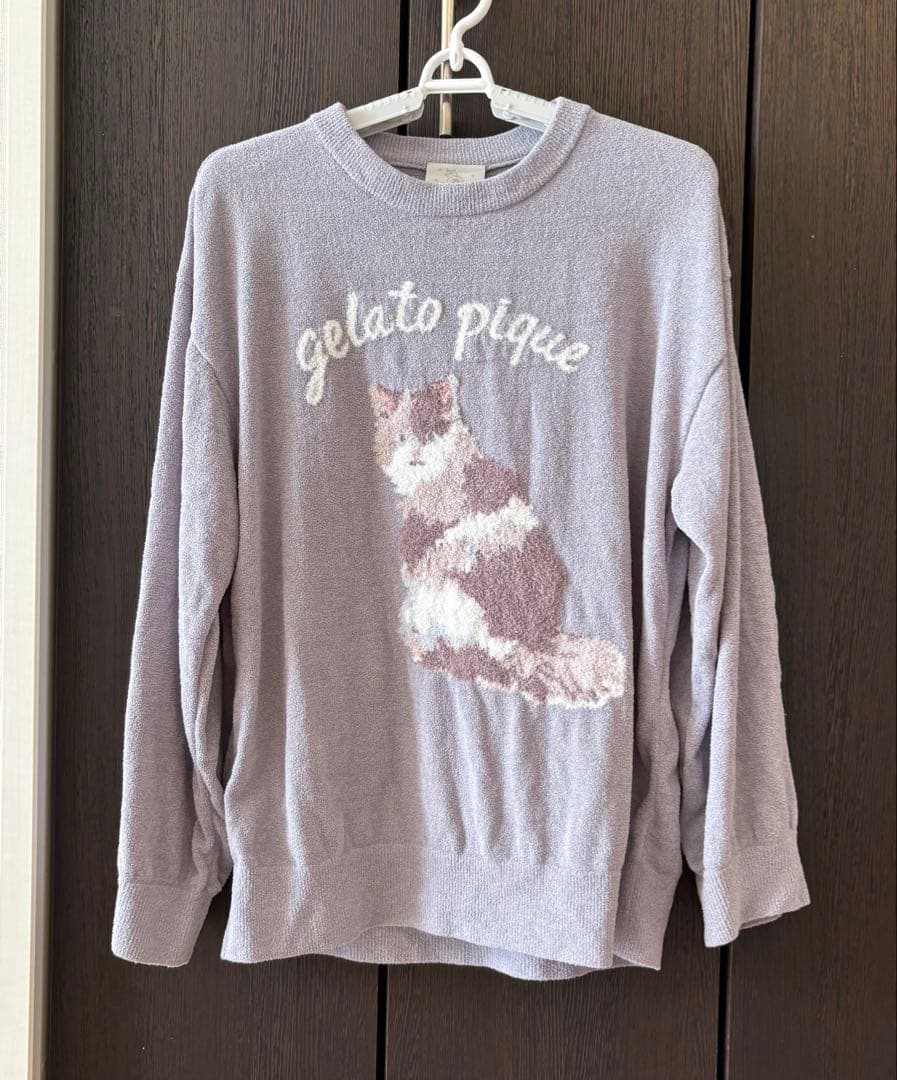 新品！本日限定価格！gelato pique パープル 猫刺繍 ルームウェア