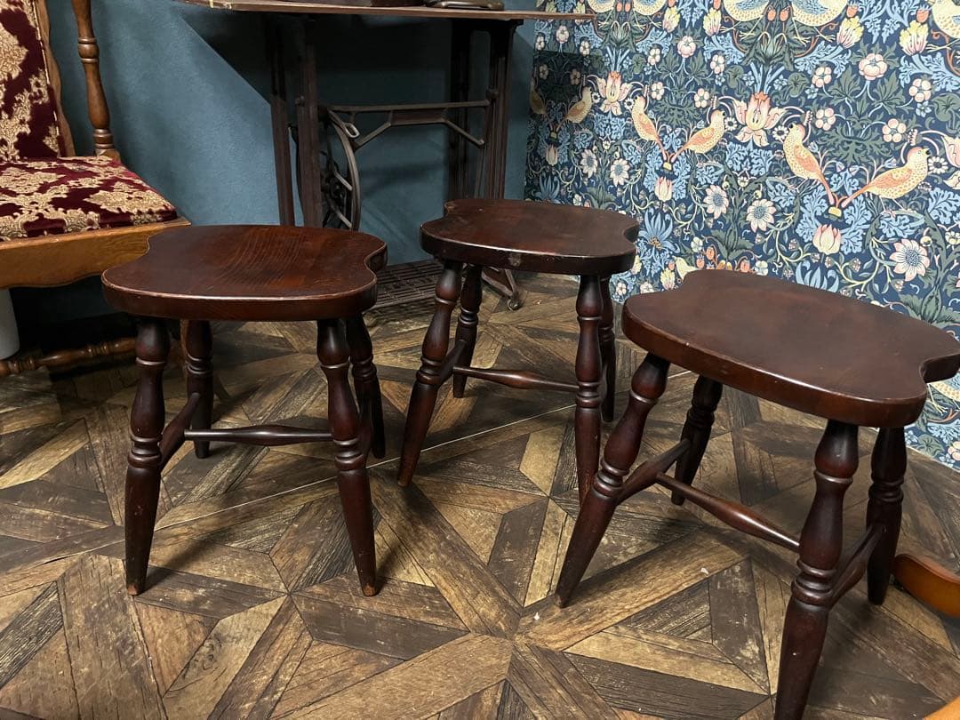 haco＊飛騨産業 キツツキ スツール セット 当時物 昭和レトロ