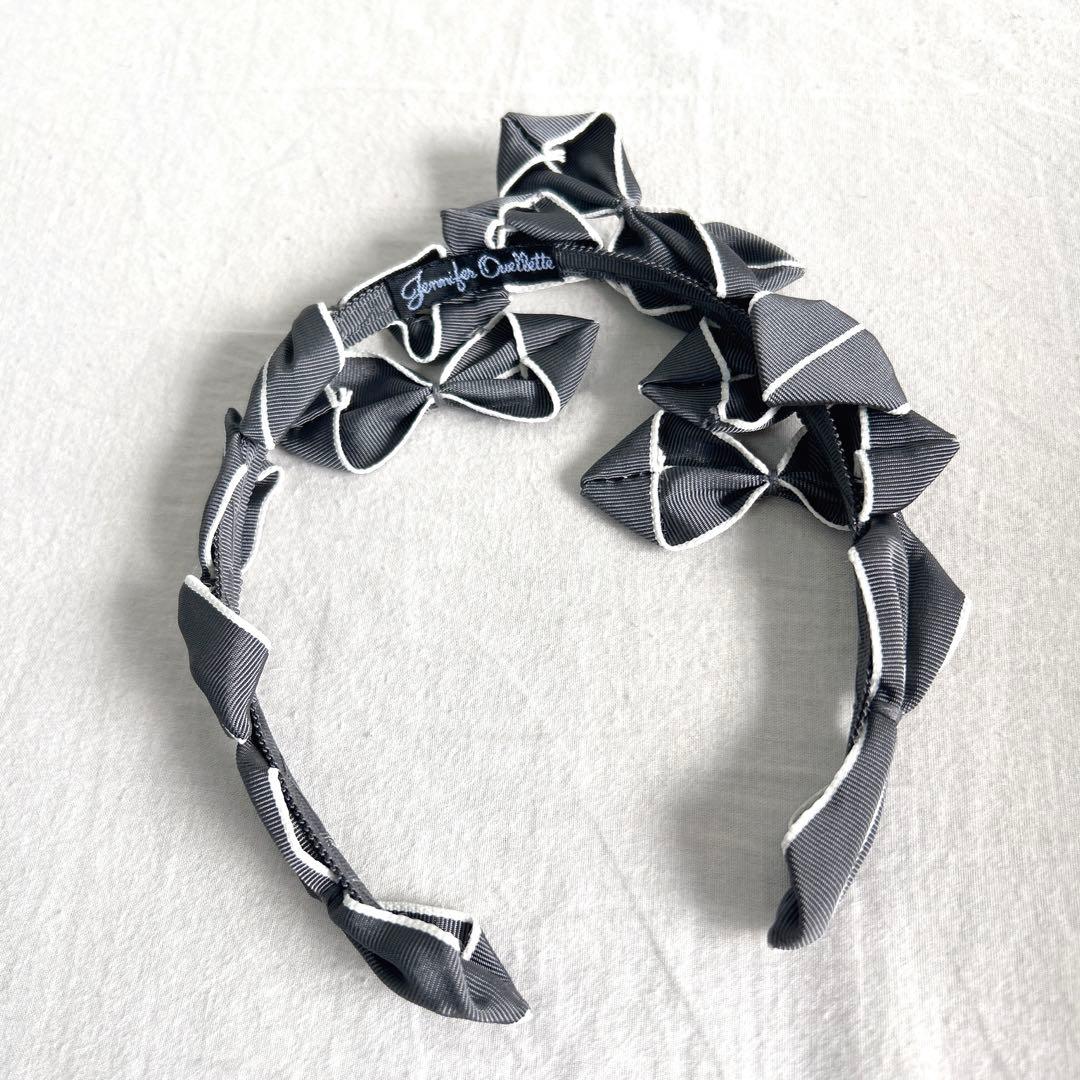 【Jennifer Ouellette】リボン カチューシャ（グレー）【百貨店】