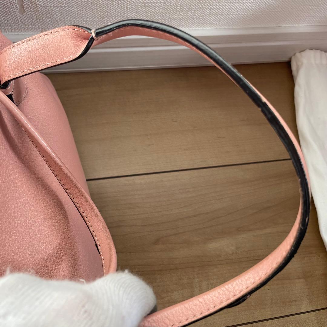 ロエベ　ヘリテージ　ハンドバッグ　ミニボストン　ロゴ型押し