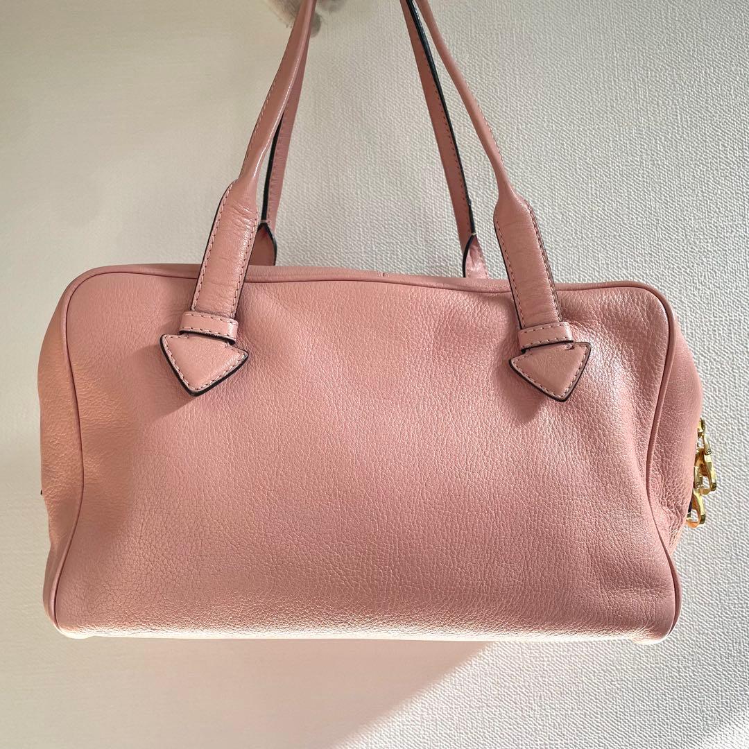 ロエベ　ヘリテージ　ハンドバッグ　ミニボストン　ロゴ型押し