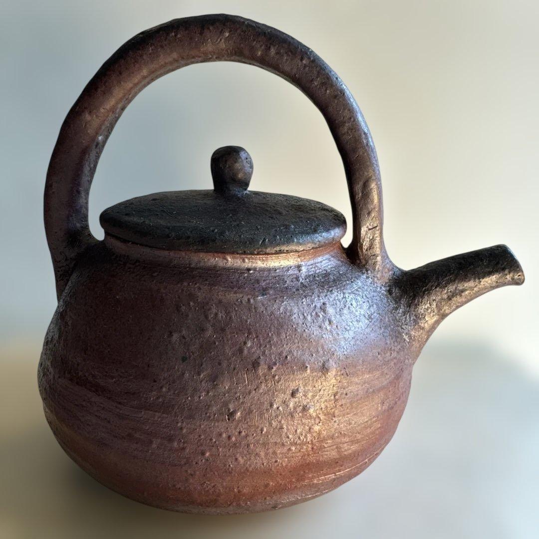 【故島武巳】南蛮焼.穴窯.希少品.焼締め按瓶と湯呑みのセット