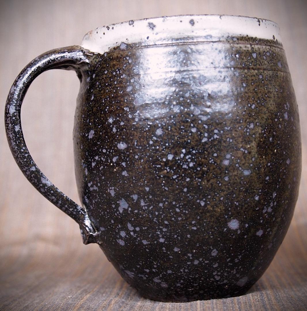 新作★中里太亀【師＆父：中里隆】唐津粉引黒マグカップA