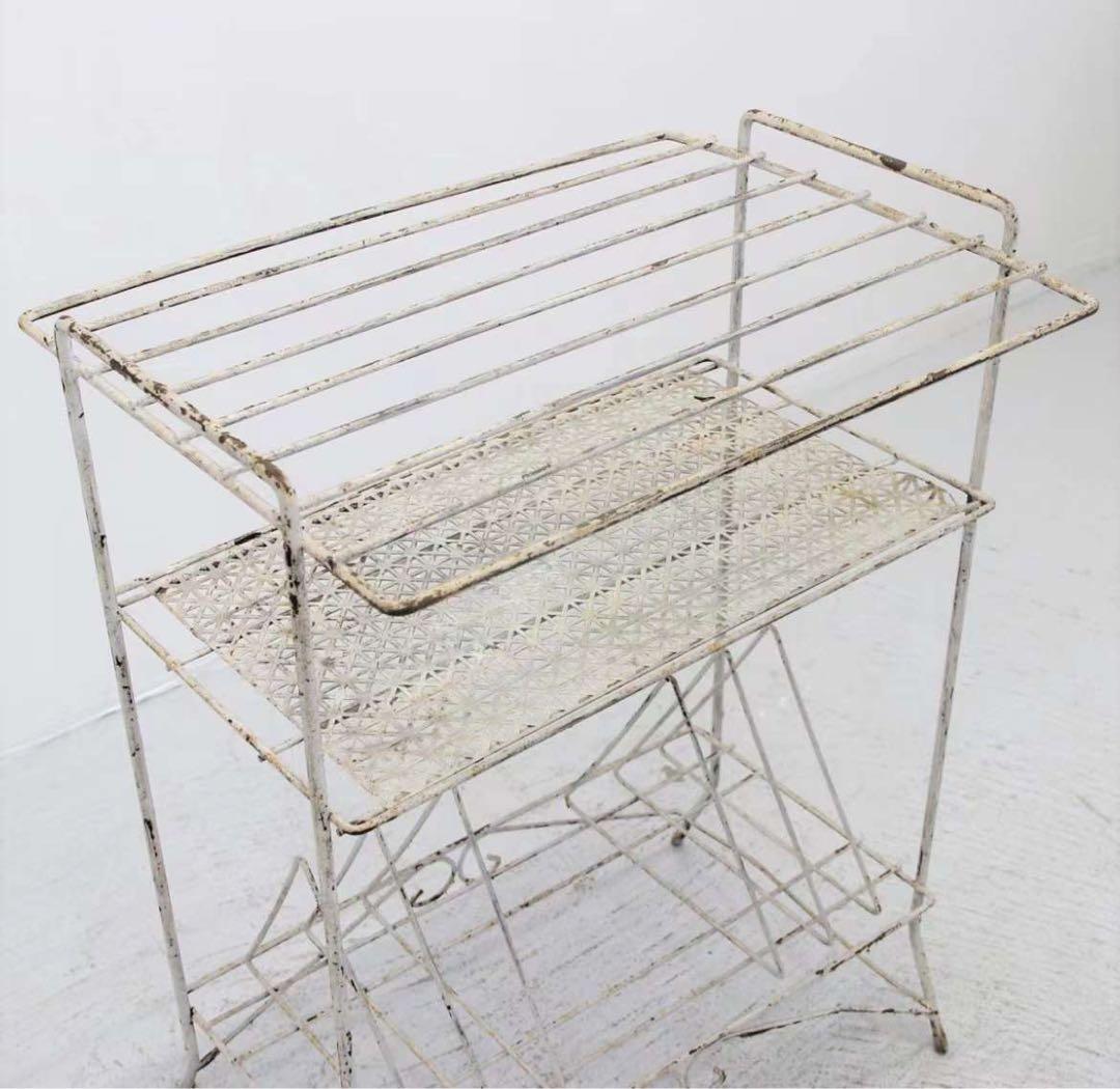 フランス製 ヴィンテージ アイアンラック 1950年代 CDラック レコード収納