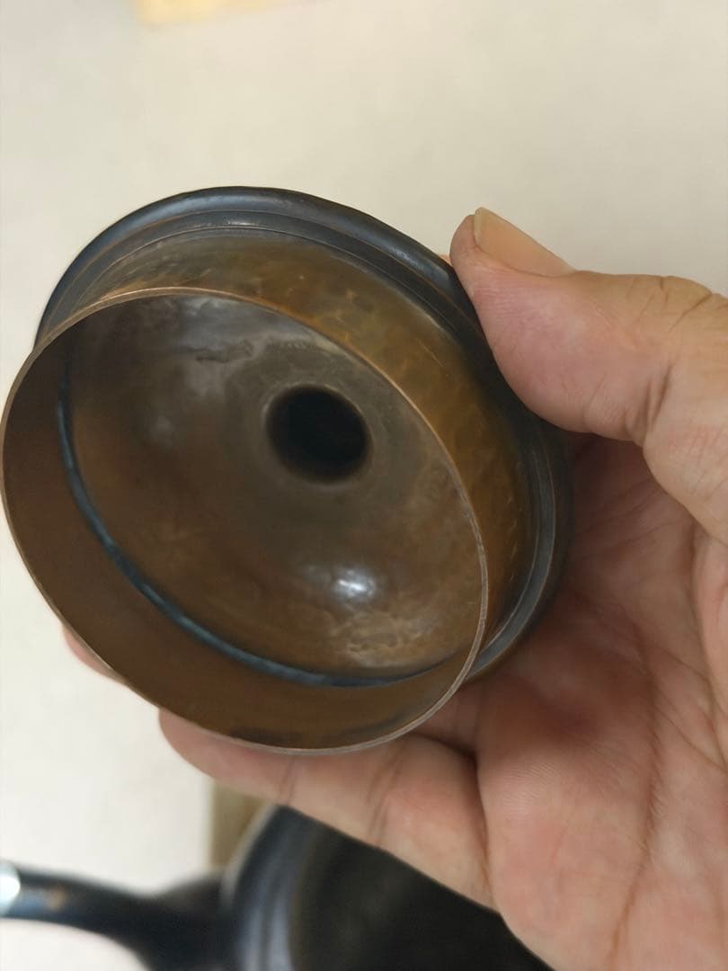 玉川堂　槌起銅器　水注　木箱付き